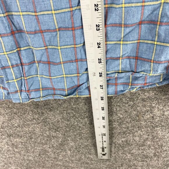 J. Crew Shirt Men L Large Blue Plaid Button Up Collared Stretch Long Sleeve - Picture 7 of 8